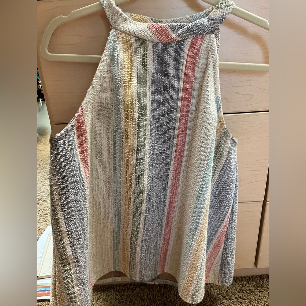 W5 Anthropologie striped halter top, size Large